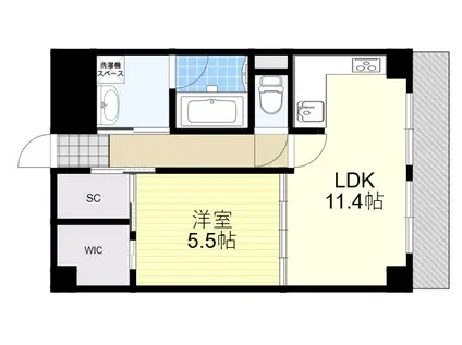 エルプラド京橋(1LDK/8階)の間取り写真