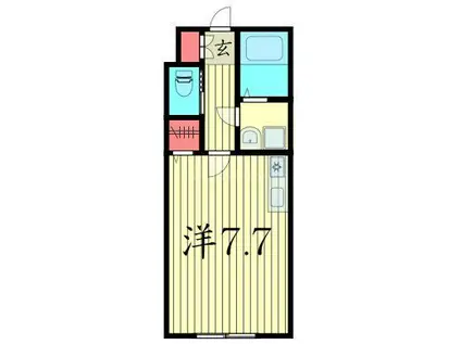 ONE PEACE(ワンルーム/2階)の間取り写真