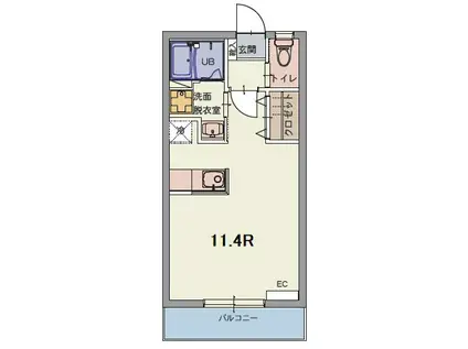 ドゥイエ桜畠(ワンルーム/1階)の間取り写真