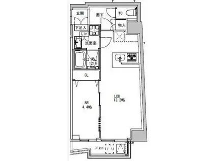 S-RESIDENCE両国PARK SIDE(1LDK/8階)の間取り写真