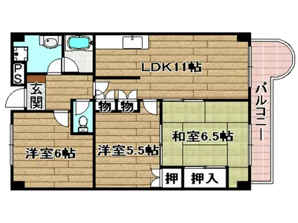 アンビエンテ桜ヶ丘(3LDK/2階)の間取り写真