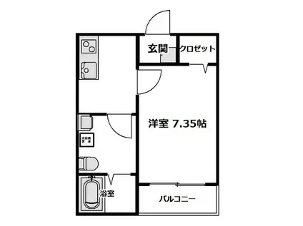 AUG I(1K/2階)の間取り写真