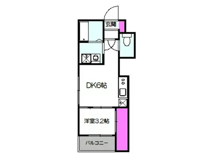 GRANSTELLA 帝塚山(1DK/2階)の間取り写真