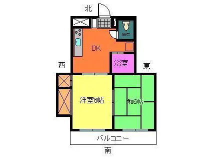 吉乃マンション(2DK/2階)の間取り写真