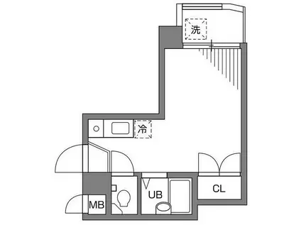 ドゥエリング国領(ワンルーム/2階)の間取り写真