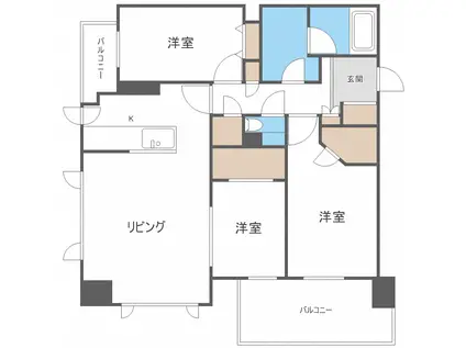コンフォリア札幌植物園(3LDK/13階)の間取り写真
