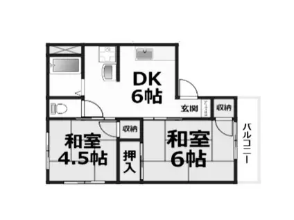 シティハイム橋本第3AP(2DK/2階)の間取り写真