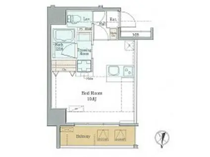 ラグゼナ浄心(1K/2階)の間取り写真