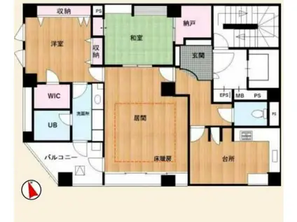 プレイスカサレリア(3SLDK/7階)の間取り写真