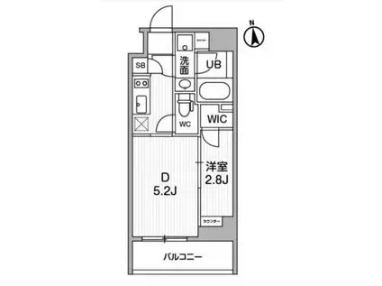 ALTERNA東池袋(1DK/5階)の間取り写真
