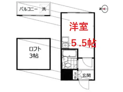 インベスト西中延(ワンルーム/2階)の間取り写真