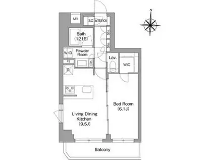 BPRレジデンス大島(1LDK/5階)の間取り写真