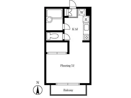グリーンヒル(1K/2階)の間取り写真