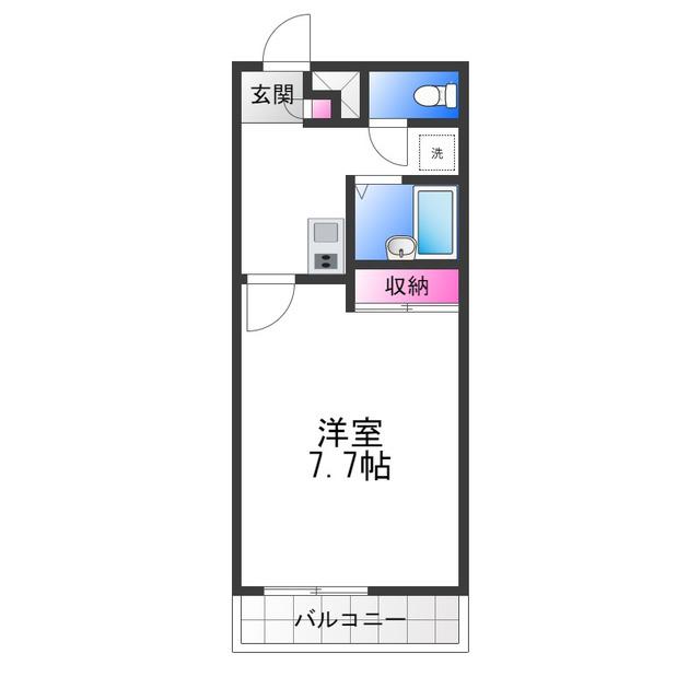 レオパレスエスト(1K/1階)の間取り写真