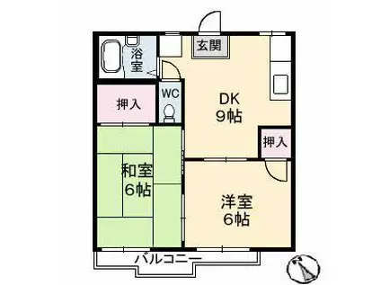 メゾン新町(2DK/2階)の間取り写真