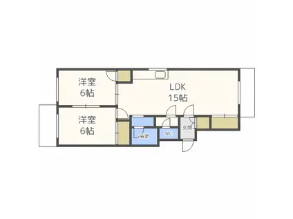 マンションむらかみ(2LDK/2階)の間取り写真