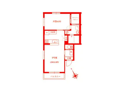 エフパークレジデンス横浜反町(1LDK/5階)の間取り写真