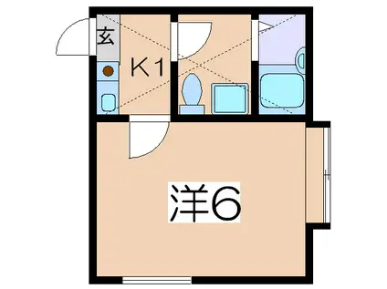 アザーレ生田(1K/1階)の間取り写真