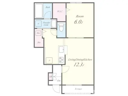 プランドール新町(2LDK/1階)の間取り写真