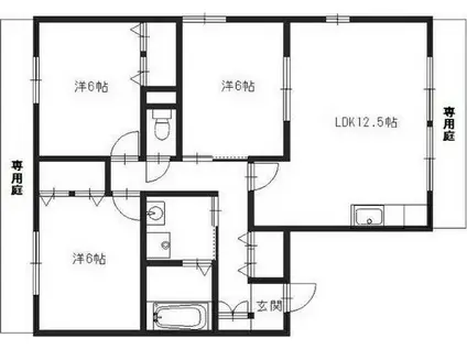 アピアス姫路(3LDK/1階)の間取り写真