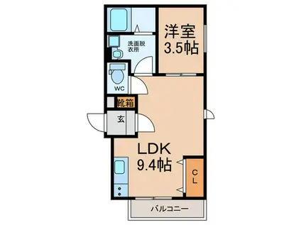 グランドメゾン(1LDK/2階)の間取り写真