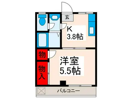 セジュール好採(1K/3階)の間取り写真