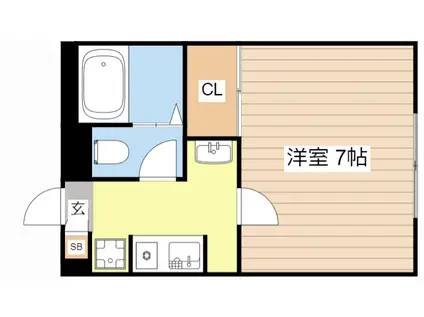 ゼフィール(1K/1階)の間取り写真