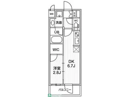 ALTERNA住吉(1DK/5階)の間取り写真