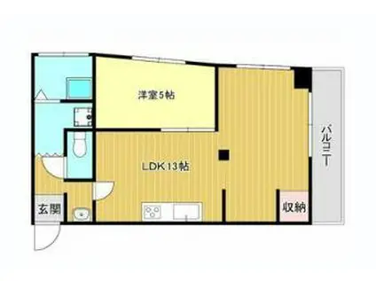 日之出マンション(1LDK/3階)の間取り写真