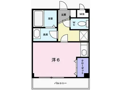 モンテメール(ワンルーム/2階)の間取り写真