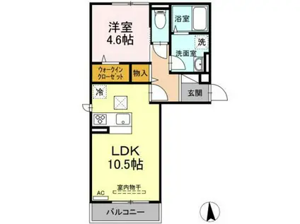 クレールリコルド(1LDK/1階)の間取り写真