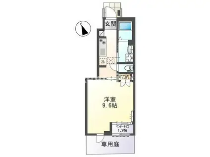 グリーンメゾンV(1K/1階)の間取り写真