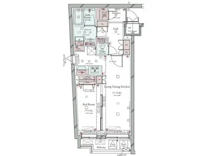コンシェリア目黒本町 THE RESIDENCE(1LDK/2階)の間取り写真