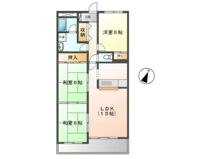 ヴィラNOA(3LDK/3階)の間取り写真