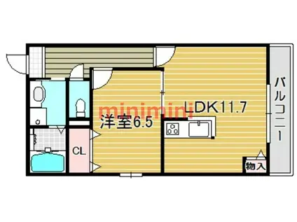 QSメゾン(1LDK/3階)の間取り写真