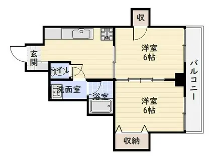 平和ビル(2K/2階)の間取り写真