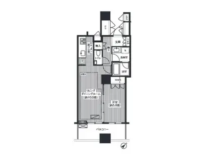 エアライズタワー(1LDK/7階)の間取り写真