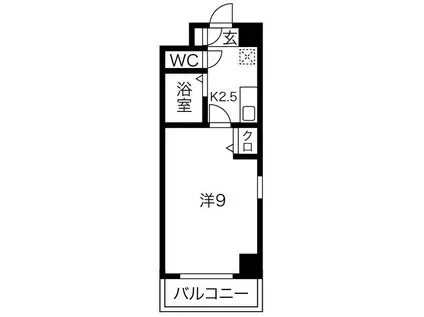 ファミール今池(1K/8階)の間取り写真