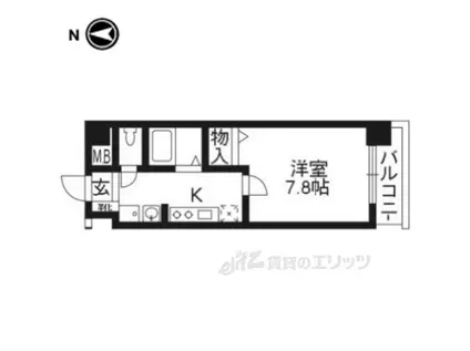 エスタシオン・デ・山科三品(1K/2階)の間取り写真