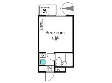 倉田ビル(ワンルーム/3階)の間取り写真