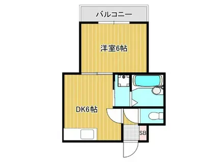 リバティ溝口(1DK/2階)の間取り写真