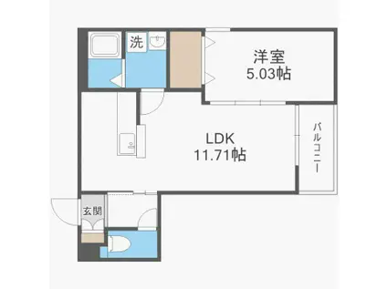 メゾンクレール博多南五番館(1LDK/3階)の間取り写真
