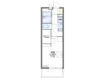 レオパレスアミティエ(1K/1階)の間取り写真