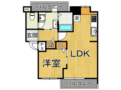 VIEW TERRACE 売布Ⅲ(1LDK/2階)の間取り写真