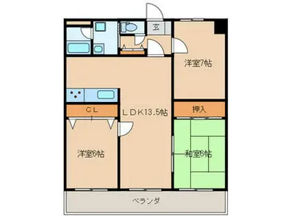 パストラール(3LDK/7階)の間取り写真
