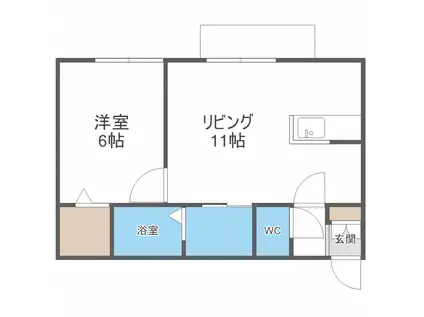 カンタービレ24(1LDK/2階)の間取り写真