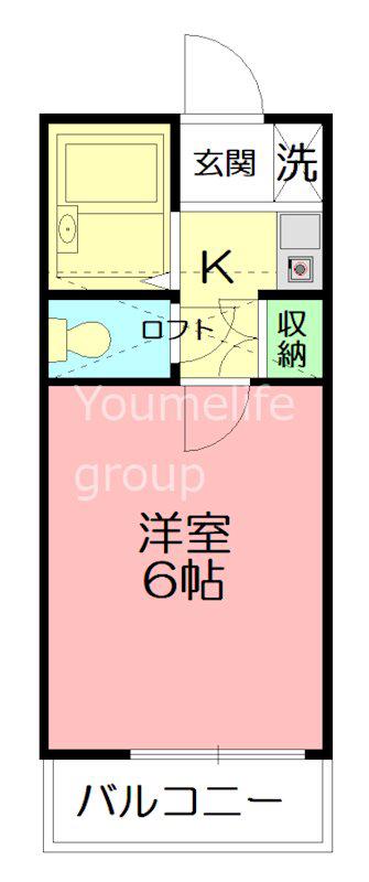 サンパレスA(1K/2階)の間取り写真