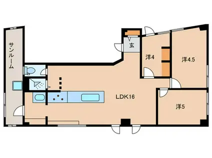 OMUS II(3LDK/3階)の間取り写真