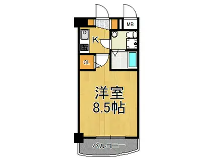 セレニテ甲子園1号棟(1K/4階)の間取り写真