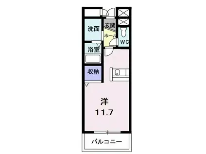 ベルベアー(ワンルーム/2階)の間取り写真